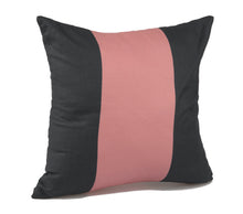 Load image into Gallery viewer, Navy &amp; Pink Striped Cushion Cover