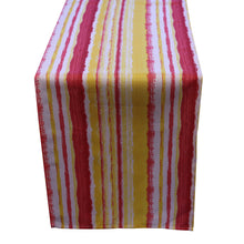 Load image into Gallery viewer, Striped Table Runner Water &amp; Fade Resistant Red 14" x 108"