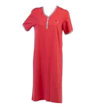 Load image into Gallery viewer, Ladies Nightdress with Polka Dot Trim &amp; Buttons S - L (Blue or Pink)