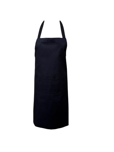 Black Cotton Bib Apron with Split Pocket 27” x 35”