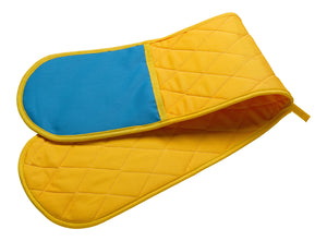 Plain Quilted Cotton Double Oven Glove with Contrast Hand (6 Colours)
