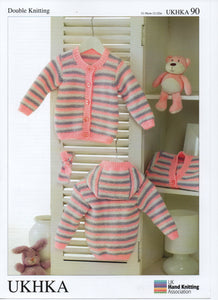 UKHKA 90 Double Knit Knitting Pattern - Baby Cardigans