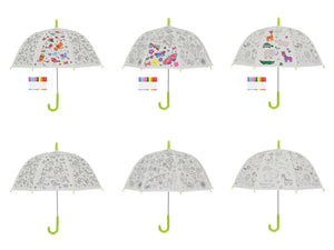 Fallen Fruits Kids Colour Your Own Umbrella – Jungle, Flower & Butterfly or Bird Design