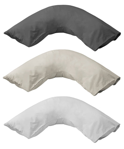 V Shaped Polycotton Percale Pillowcase (3 Colours)