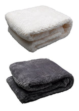 Load image into Gallery viewer, Luxury Fleece Blanket Throw Soft Warm Sofa Bed Cream or Silver