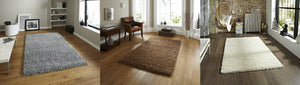 Vista Plain Shaggy Pile Machine Made Rug (Various Colours & Sizes)