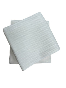 Waffle White Cotton Tea Towels (Various Pack Sizes)
