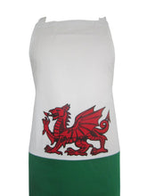Load image into Gallery viewer, Welsh Flag With Red Dragon BBQ Novelty Chef Apron