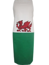 Load image into Gallery viewer, Welsh Flag With Red Dragon BBQ Novelty Chef Apron