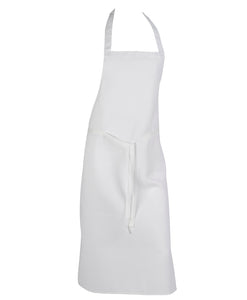 Professional 100% Polyester White Bib Apron - No Pocket (Pack of 1 or 5)