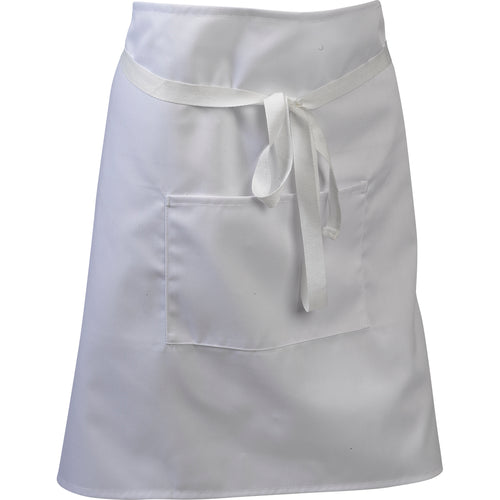 Pack of 5 White Polycotton Waist Aprons with Pocket (3 Lengths)