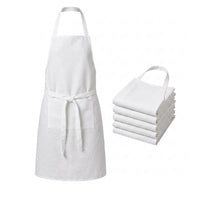 Load image into Gallery viewer, White Linen/Cotton Bib Apron with Pocket 24" x 31" (Multipack of 1, 5 or 10)