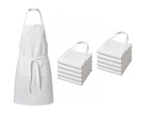 Load image into Gallery viewer, White Linen/Cotton Bib Apron with Pocket 24" x 31" (Multipack of 1, 5 or 10)