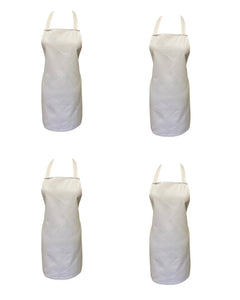 Pack of 4 White Cotton Bib Apron No Pocket 21" x 30" (Samples)