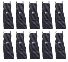Load image into Gallery viewer, 100% Cotton Woven Stripe Butchers Apron with Pocket (Various Colours)