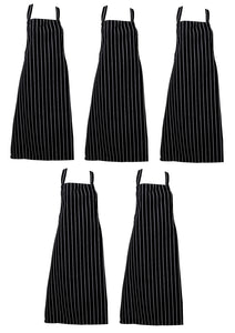 Woven Stripe Butchers Aprons - Bleach Resistant, No Pocket (1 or 5 Pack)