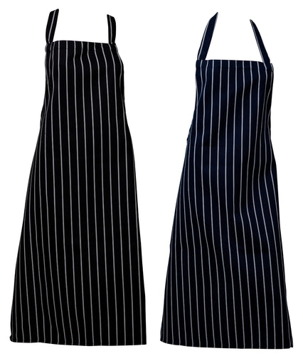 Woven Stripe Butchers Aprons - Bleach Resistant, No Pocket (1 or 5 Pack)