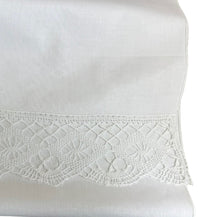 Load image into Gallery viewer, Extra Long White Chair Back with Lace Panels 20” x 44”