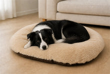 Load image into Gallery viewer, Gor Pets Suede &amp; Faux Fur Nordic Oval Cushion (Brown or Grey)