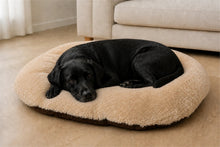 Load image into Gallery viewer, Gor Pets Suede &amp; Faux Fur Nordic Oval Cushion (Brown or Grey)