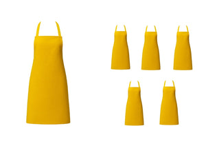 Yellow Polycotton Bib Apron 21" x 33" (Pack of 1 or 5)