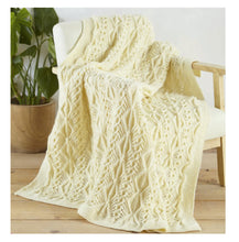 Load image into Gallery viewer, King Cole Aran Knitting Pattern - Afghan Throw (3458)