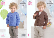 Load image into Gallery viewer, King Cole Double Knit Knitting Pattern - Children&#39;s Sweater &amp; Cardigan (4149)