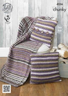 King Cole Chunky Pattern  Cushion Covers & Blanket (4236)