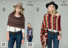 Load image into Gallery viewer, King Cole Chunky Pattern - Ladies Shawl, Scarf &amp; Snood (4237)