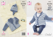 Load image into Gallery viewer, King Cole Double Knit Crochet Pattern - Baby Jacket Hat &amp; Blanket (5414)