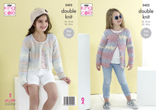 Load image into Gallery viewer, King Cole Double Knitting Pattern - Girls Cardigans (5422)