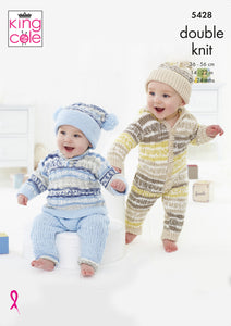 King Cole Double Knitting Pattern - Baby Set (5428)