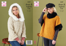 Load image into Gallery viewer, King Cole Aran Knitting Pattern - Ladies Sweater Top &amp; Cowl (5447)