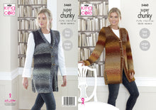 Load image into Gallery viewer, King Cole Super Chunky Knitting Pattern - Ladies Cardigan &amp; Waistcoat (5460)
