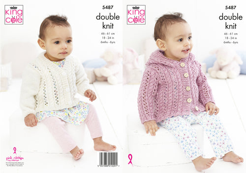 King Cole Double Knitting Pattern - Baby/Child Jacket & Cardigan (5487)