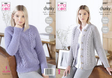 Load image into Gallery viewer, King Cole Chunky Knitting Pattern - Ladies Sweater &amp; Cardigan (5501)
