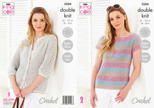 Load image into Gallery viewer, King Cole Double Knit Crochet Pattern - Ladies Top &amp; Cardigan (5504)