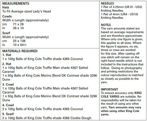 King Cole Truffle & DK Knitting Pattern - Ladies Hats Cowls & Scarves (5517)