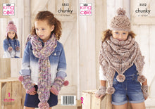 Load image into Gallery viewer, King Cole Chunky Knitting Pattern - Girls Apparel Accessories (5552)