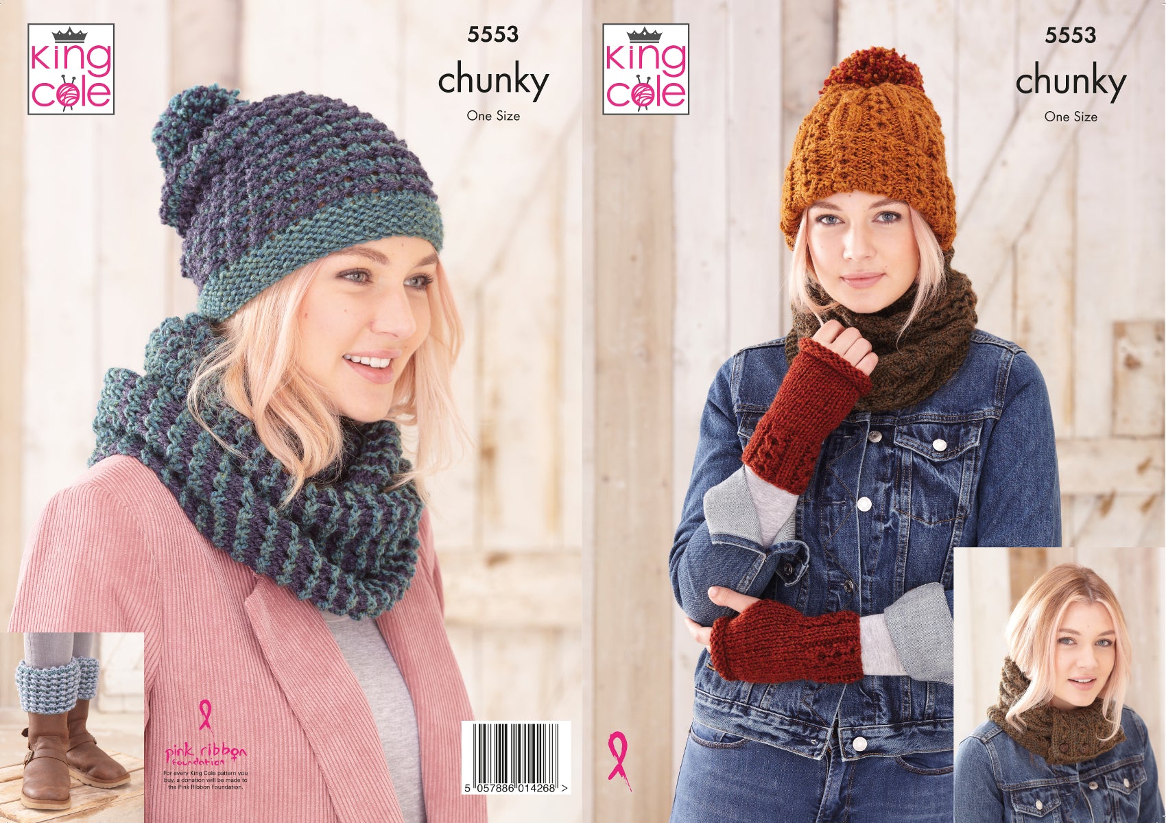 King Cole Ladies Accessories Knitting Pattern 5553 - Chunky