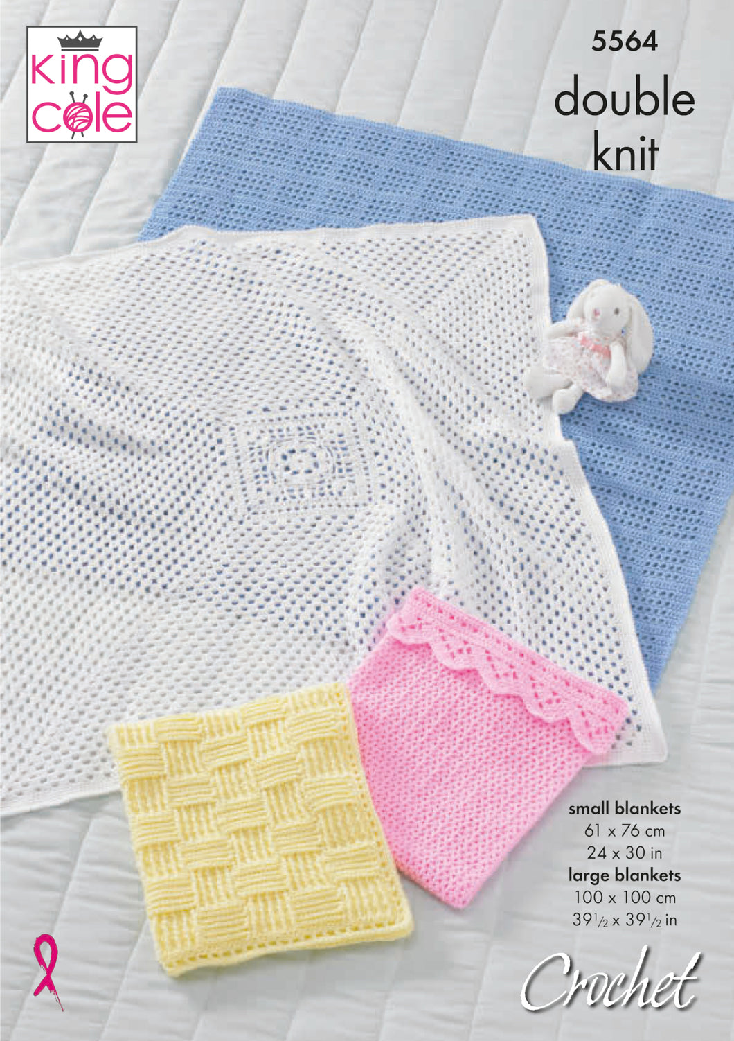 King Cole Double Knit Crochet Pattern - Baby Blankets (5564)