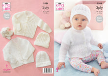 Load image into Gallery viewer, King Cole 3ply Knitting Pattern - Baby Cardigans &amp; Hats (5584)