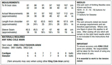 Load image into Gallery viewer, King Cole Aran Knitting Pattern - Ladies Sweater &amp; Cardigan (5590)