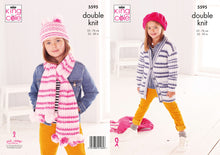 Load image into Gallery viewer, King Cole Double Knitting Pattern - Girls Jacket Scarf &amp; Hat (5595)