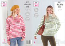 Load image into Gallery viewer, King Cole Double Knitting Pattern - Ladies Easy Cable Sweaters (5597)