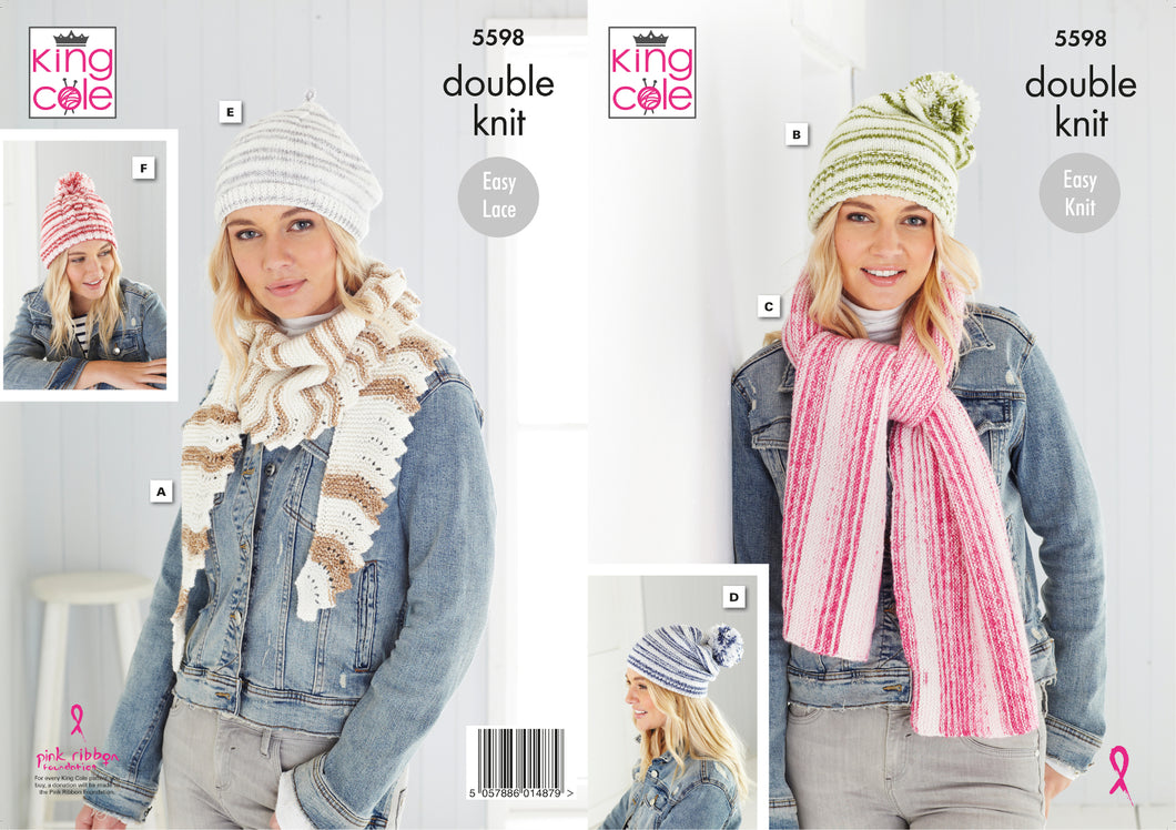 King Cole Double Knitting Pattern - Ladies Accessories (5598)
