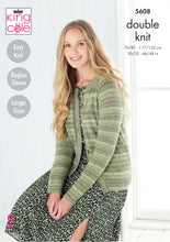 Load image into Gallery viewer, King Cole Double Knit Knitting Pattern - Ladies Sweater &amp; Cardigan (5608)