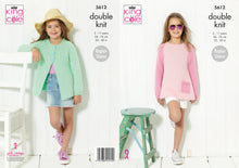 Load image into Gallery viewer, King Cole Double Knitting Pattern - Girls Cardigan &amp; Sweater (5612)
