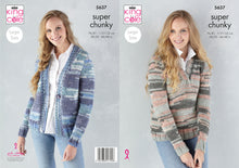 Load image into Gallery viewer, King Cole Super Chunky Knitting Pattern - Ladies Sweater &amp; Cardigan (5637)