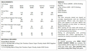 King Cole Super Chunky Knitting Pattern - Ladies Sweaters (5666)
